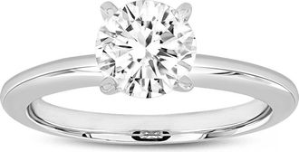 LuvMyJewelry Sabine 14K White Gold Round Cut Lab Grown Diamond Solitaire Engagement Ring - 2 Ct
