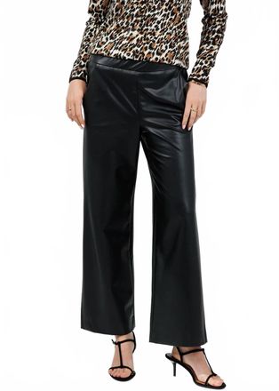 Raffaello Rossi Palina 6/8 Vegan Leather Culotte Pants In Black