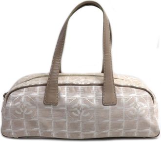 Chanel Beige New Travel Line Leather Boston Bag (Pre-Owned)