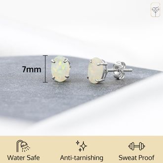 MAX + STONE 14k Yellow or White Gold 7x5mm Oval Stud Earrings with Push Backs