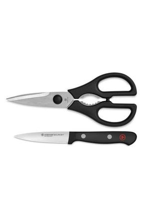 W&uuml;sthof Gourmet 2-Piece Paring Knife & Shears Utility Set in Black at Nordstrom