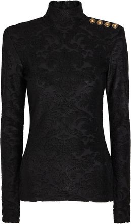 Balmain Bouclette Barroque Jacquard top - Black - 46 (UK18 / Xxl)