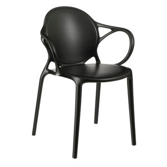 MiCa Decorations Silla de comedor de jard&iacute;n Nebraska Negro H80xB56.5xL56cm