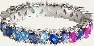 Lark & Berry Rainbow Veto Scarlet Ring with Lab Grown Sapphires, Emeralds, Rubies and Cultured Diamonds