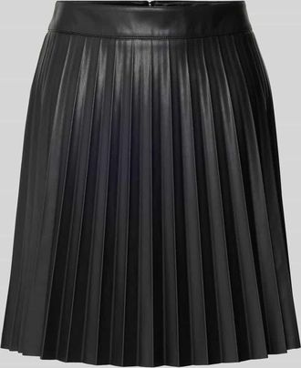 Jake*s Midirock im Allover-Look mit gelegten Falten in Black, Größe 42