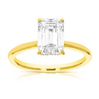 Vir Jewels 2 cttw Emerald Lab Grown Diamond Engagement Solitaire Ring in 14K Yellow Gold For Women