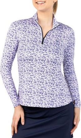 Tailorbyrd Ditsy Quarter Zip Pullover in White at Nordstrom Rack, Size X-Large