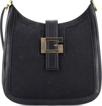 Gucci Vintage G Hobo GG Canvas and Leather shoulder bag - Zwart