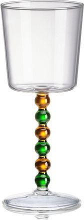 IVV collar juego 2 copas altas de vidrio de borosilicato transparente con tallo verde/&aacute;mbar h-20 cm
