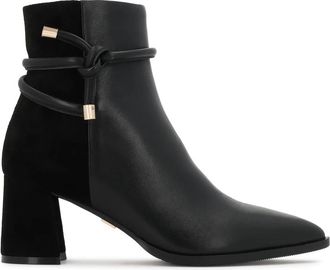Kazar Zwarte su&egrave;de en gladleren laarzen - Dames - Laarzen met Hak - Zwart - 41 EU - Su&egrave;de - Schoenen