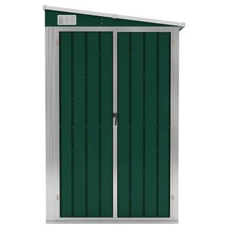 Berkfield Home Durable Wall-mounted Garden Shed Green 118x382x178 cm Galvanised Steel | Size: 118 x 382 x 178 cm