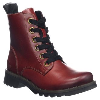 FLY London RAGI539FLY Rug Leather Womens Ankle Boots - Red - Size:UK 5