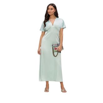 Y.A.S Yassatina SS Ankle Dress - Dames - Casual kleedjes - Groen - XL - Kleedjes
