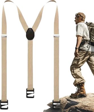 Generic Mens Suspenders - 90x0.5cm Elastic Invisible Strap Heavy Duty Clip, X Shape Trousers Braces | Adjustable Under Clothing Climbing Ski Mountaineering Sh