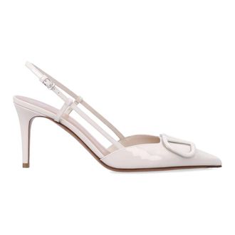 Valentino Garavani Pumps, female, Beige, Size: 8 US VLogo Signature Slingback Pump 80mm