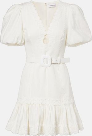 Rebecca Vallance Kahlia embroidered linen-blend minidress