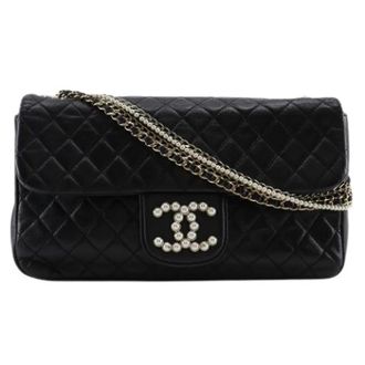 Chanel Pre-owned Vintage Schoudertas - Dames - Pre-owned - Zwart - Maat: ONE Size Leer