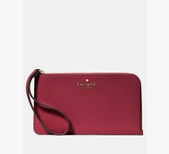Kate Spade New York Womens Lucy Wristlet in Red | Leather Animations
