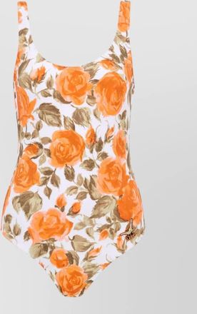 Chlo&eacute; one piece swimsuit rose print bow back