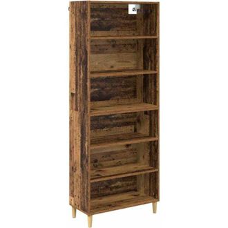 vidaXL Highboard Old Wood 69.5 x 32.5 x 180 cm Engineered Wood vidaXL