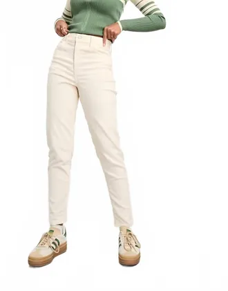 Levi's High Waisted Mom Jean Corduroy Pants In White Smoke