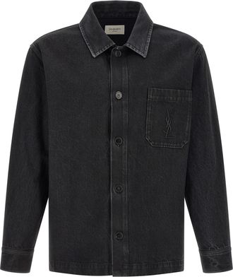 Saint Laurent Black Cotton Mens Blouse