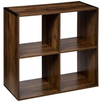 5five Simply Smart 5five Simply Smart - Estanter&iacute;a Mix Con 4 Compartimentos De Madera Industrial En Forma De Cubo - Marr&oacute;n
