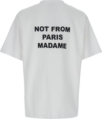 Dr&ocirc;le de Monsieur Mens Crew Neck T-Shirt Le Slogan White Cotton T-Shirts And Polos