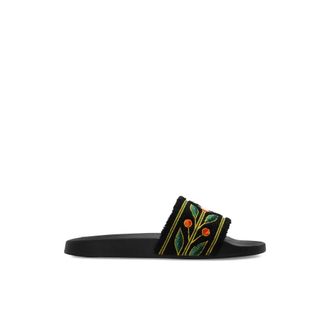 Casablanca Laurel Terry Slides - Heren - Sandalen - Zwart - 45 EU - Polyester - Schoenen