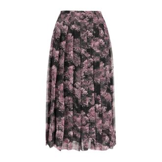 Tory Burch Falda midi plisada de seda estampada - Skirts - Mujer - Rosa - S