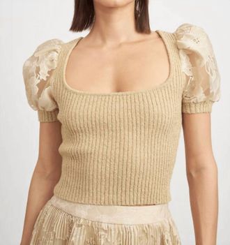 En Saison Jenna Mix Media Top In Natural