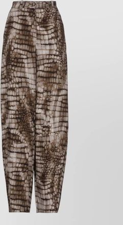 Elisabetta Franchi high waist wide leg animalier trousers