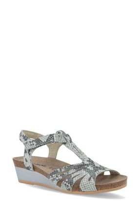 Naot Starlet Wedge Sandal in Black/White Python at Nordstrom, Size 11Us