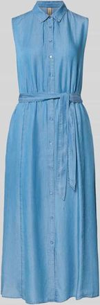 Soyaconcept Hemdblusenkleid mit Bindeg&uuml;rtel Modell LIV in Jeansblau, Gr&ouml;&szlig;e XXL