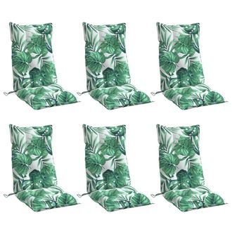vidaXL Cojines Silla Respaldo Alto 6 Uds Tela Oxford Estampado Hojas Vidaxl