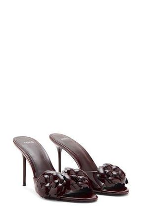 Mango Flora Petals Slide Sandal in Dark Brown at Nordstrom Rack, Size 6.5Us / 37Eu