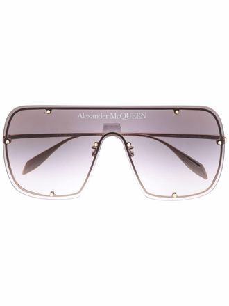 Alexander McQueen Eyewear Zonnebril met oversized montuur - Goud