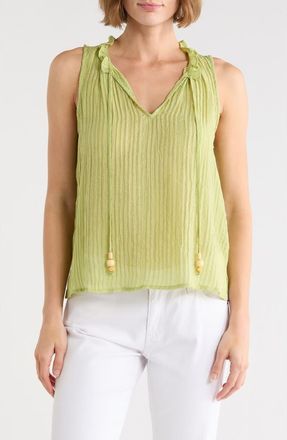 Vince Camuto Front Slit Flowy Shell in Cactus at Nordstrom Rack, Size Medium