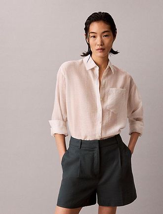 Calvin Klein Shorts tailored de mezcla de lino