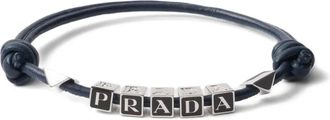 Prada Bracciale con logo a lettere - Blu