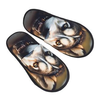 Generic Cute Husky Men Women Sliders Cosy House Slippers Non-Slip Slippers For Bedroom Winter Outdoor M