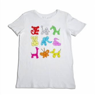Unfortunate Portrait Womens Balloon Animals Boyfriend Tee In White