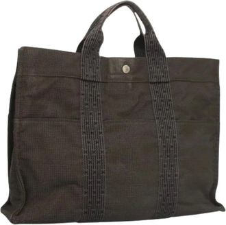 Herm&egrave;s Pre-owned Tote Bags, female, Gray, Size: ONE SIZE Pre-owned Vintage Canvas Tote Bag