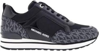 Michael Kors Zwarte Monogram Wilma Sneakers - Dames - Sneakers - Zwart - 38 EU - Schoenen