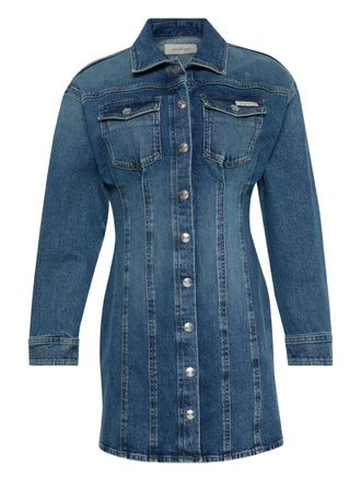 Calvin Klein Jeans buttoned pocket mini dress - women - Cotton/Spandex/Elastane - L - Blue