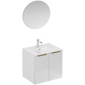 Puma Naturel Conjunto De Ba&ntilde;o Con Lavabo Que Incluye Mezclador De Lavabo, Ca&ntilde;o Y Sif&oacute;n Naturel Stilla, Blanco Brillante (ksetstilla027)