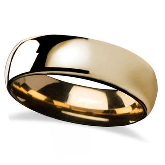 Allurez Domed Gold Tungsten Wedding Band at Nordstrom, Size 11.5