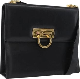 Ferragamo Pre-owned Schoudertas - Dames - Vintage Schoudertas - Zwart - ONE Size - Leer - Vintage