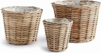 Napa Home & Garden Normandy Tapered Basket Planters Set Of 3 in Gray at Nordstrom