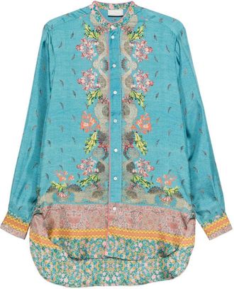 Pierre-Louis Mascia Pierre Louis Mascia Womens Printed Silk Shirt